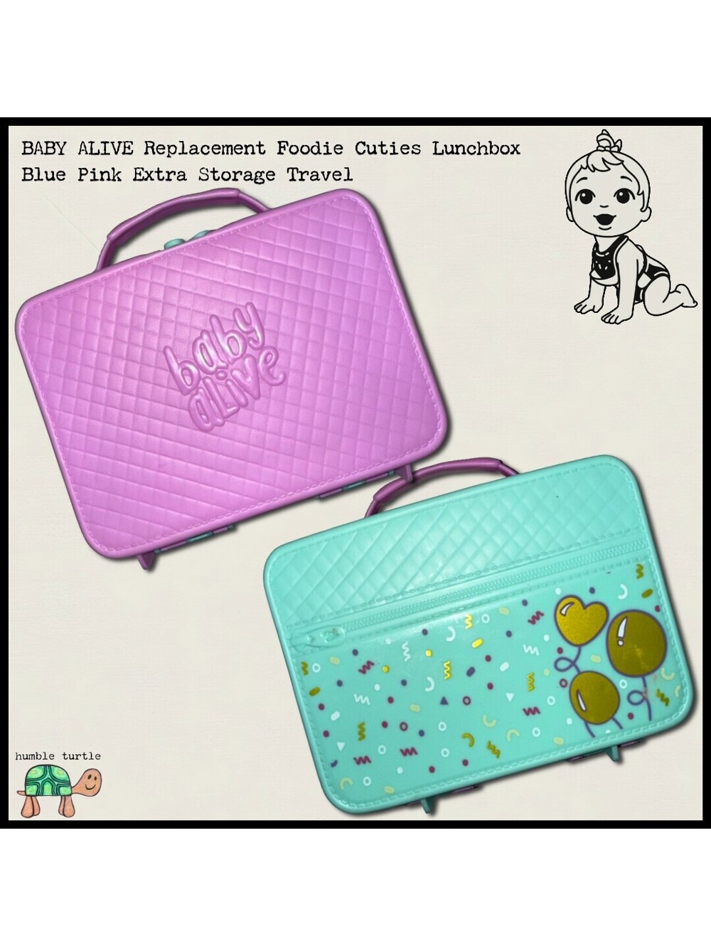 Baby Alive Replacement Foodie Cuties Lunchbox Blue Pink Extra Storage Travel EUC